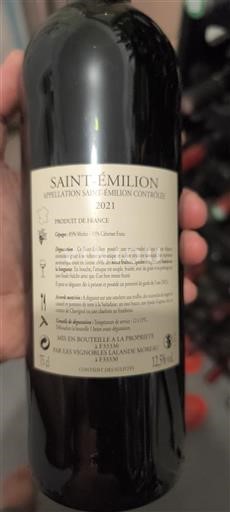 Vin Rouge sec Vignobles Lalande Moreau 2021 France Bordeaux Saint-Émilion AOC
