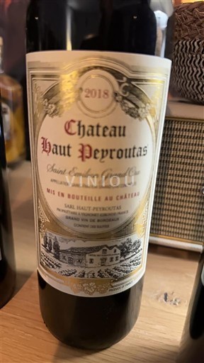 Bordeaux Saint-Émilion Grand Cru Grand Cru Château Haut Peyroutas 2018