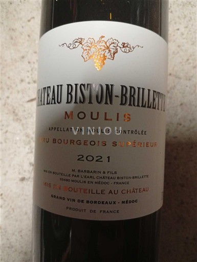 Bordeaux Non specificato Cru Bourgeois Supérieur Château Biston-Brillette 2021
