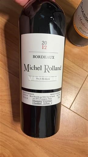 Vin Rouge sec Michel Rolland 2012 France Bordeaux AOC