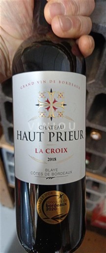 Bordo Blaje-kote-de-Bordo Château Haut Prieur La Croix 2018