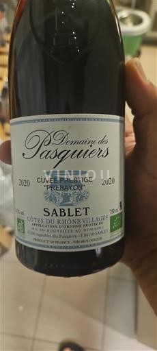 Rhône Valley Côtes du Rhône Villages Domaine Des Pasquiers Prestige 'Prebayon' 2020