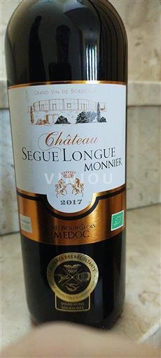 Bordéus Médoc Cru Bourgeois Château Segue Longue Monnier 2017