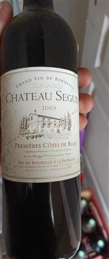 Bordeaux Ospecificerad Château Seguin 2003