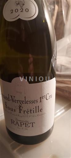 Burgund Nicht spezifiziert Premier Cru Domaine Rapet Sous Frétilles 2020