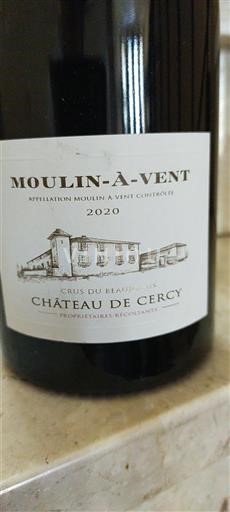 Beaujolais Moulin-à-Vent Château Cercy 2020