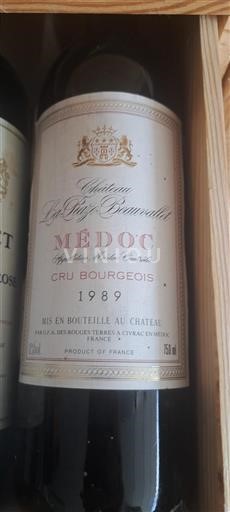 Bordéus Médoc Cru Bourgeois Château La Raze Beauvallet 1989