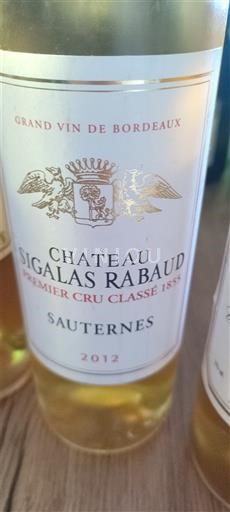 Bordeaux Sauternes Premier Cru Château Sigalas Rabaud 2012