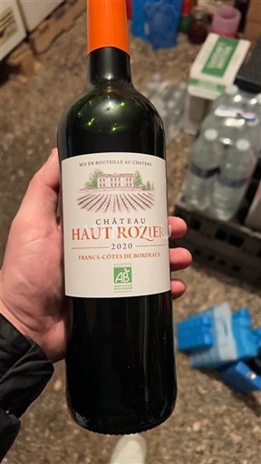 Вина Rouge sec Château Haut Rozier 2020 Francuska Bordo Francs Koti Bordo AOC