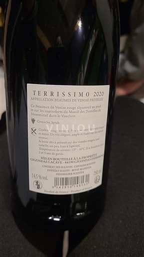 Rhônen laakso Beaumes de Venise Gigondas Lacave Terrissimo 2020