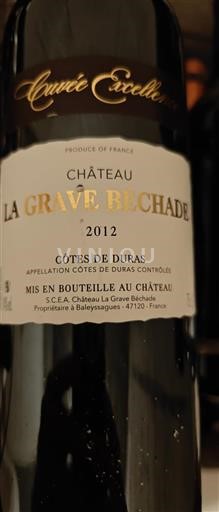 Southwest Côtes de Duras Château La Grave Béchade Excellence 2012