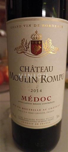Bordeaux Médoc Château Moulin Rompu 2014