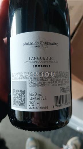 Languedoque Languedoc Mathilde Chapoutier Sélection Emmarina 2023