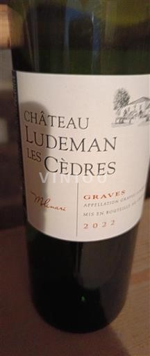 Bordeaux Graves Château Ludeman Les Cèdres 2022