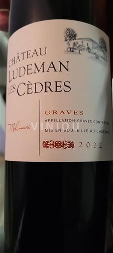 Bordeaux Graves Château Ludeman Les Cèdres 2022