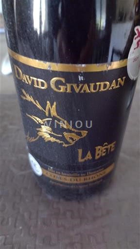 Thung lũng Rhône Côtes-du-rhône David Givaudan La Bête Không niên vụ