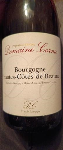 Burgundi Beaunen Ylämaat Domaine Cornu 2022