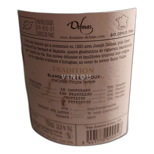Languedoc Blanquette de Limoux Delmas Tradition Sin añada