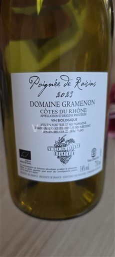 Rhônetal Côtes du Rhône Domaine Gramenon Poignée de Raisins 2023