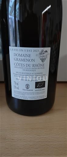 Valle del Ródano Côtes del Ródano Domaine Gramenon La vie on y est 2023