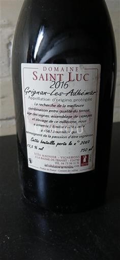 Valle del Ródano Grignan-les-Adhémar Domaine Saint Luc 2016