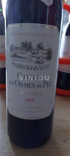 Burdeos Saint-Estèphe Les Ormes de Pez 1988
