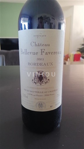 Bordeaux Château Bellevue Favereau 2003