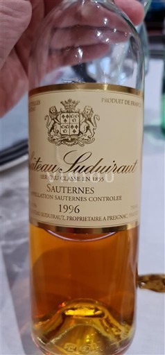 Bordeaux Sauternes Premier Cru Château Suduiraut 1996