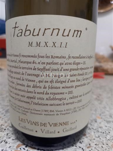 Alps and Rhone Valley Rhône Hills Les Vins de Vienne Taburnum 2022