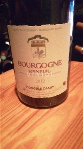 Burgundija Bourgogne Epineuil Vignoble Dampt 2012