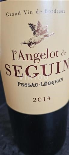 Bordeaux Pessac-Léognan Seguin l'Angelot de Seguin 2014