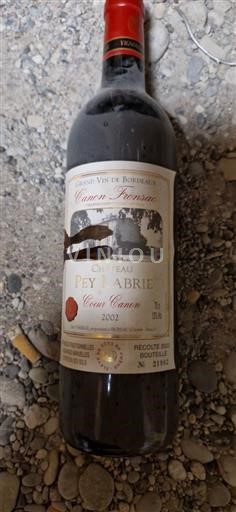 Burdeos Canon-Fronsac Château Pey Labrie Cœur Canon 2002