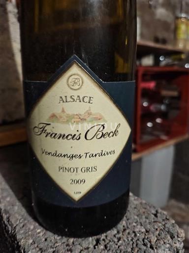 Alsace Pinot Grigio Vendanges Tardives Francis Beck Vendanges Tardives 2009