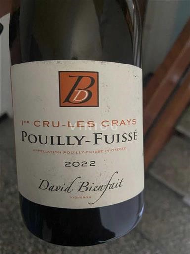Burgundi Pouilly-fuissé Premier Cru David Bienfait Les Crays 2022