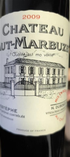 Bordeaux Saint-Estèphe Château Haut-Marbuzet 2009