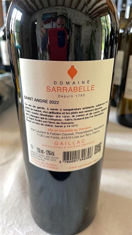 Zuidwest-Frankrijk Gaillac Domaine Sarrabelle Saint André 2022