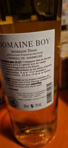 Sud-Ouest Jurançon Domaine Boy 2022