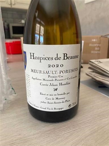 Bourgondië Meursault Premier Cru Hospices de Beaune Jehan Humblot 2020