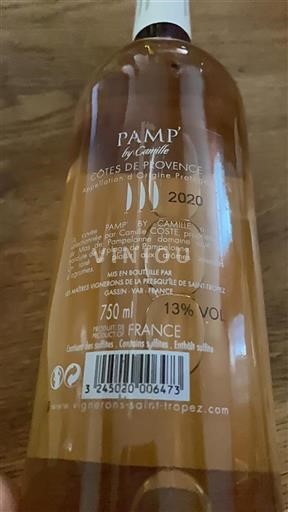 Provansa Côtes-de-Provence Mas de Pampelonne Pamp' by Camille 2020