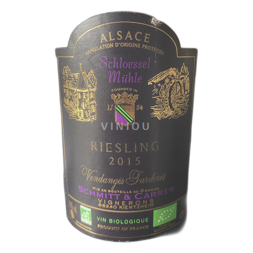 Alsace Riesling SCHMITT & CARRER Vendanges tardives 2015