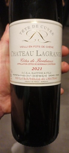 Bordeaux Côtes de Bordeaux Château Lagrange Tête de 2021
