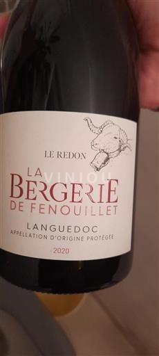 Vin Rouge sec Le Redon La Bergerie de Fenouillet 2020 France Languedoc AOC biodynamie