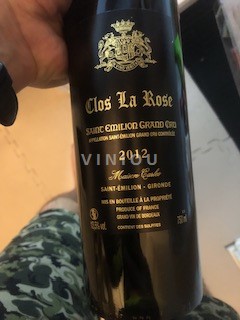 Bordeaux Saint-Émilion Grand Cru Grand Cru Clos La Rose 2012