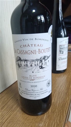 Bordeaux Blaye Côtes de Bordeaux Château La Cassagne-Boutet 2020