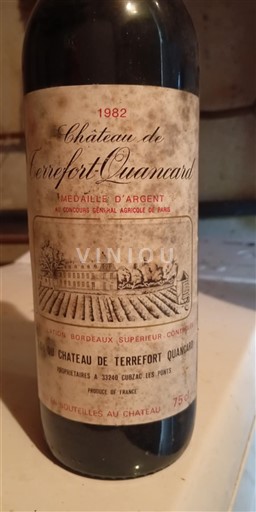Bordeaux Bordeaux Supérieur Château Terrefort-Quancard 1982