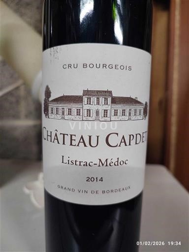 Bordeaux Listrac-Médoc Cru Bourgeois Château Capdet 2014