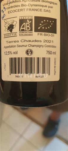 Loire-dalen Saumur-Champigny Terres Chaudes 2021