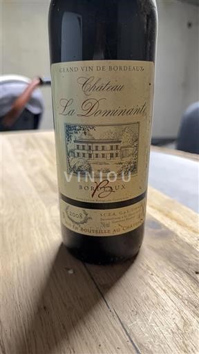 Vin Rouge sec Château La Dominante 2008 France Bordeaux AOC