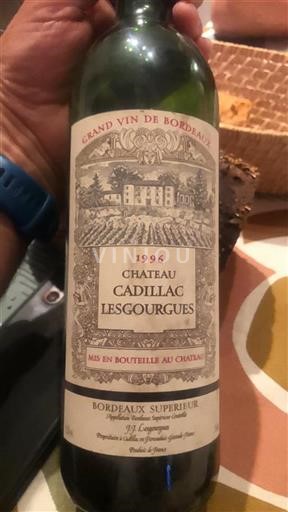 Vin Rouge sec Château Cadillac Lesgourgues 1996 France Bordeaux Bordeaux supérieur AOC