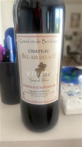 Bordeaux Bordeaux Supérieur Château Bel-Air Delage 2017